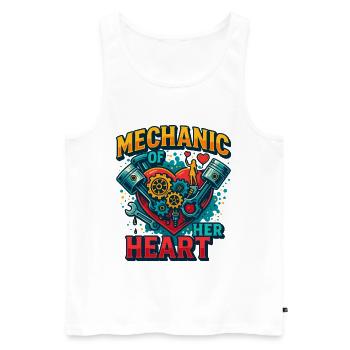 Valentine's Day mechanic heart, screwdriver of love - Men's Premium Organic Tank Top - white - Front - Michal (187cm)