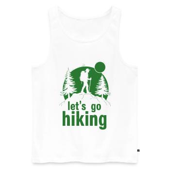 Let's go hiking mountaineer hiker silhouette - Men's Premium Organic Tank Top - white - Front - Michal (187cm)