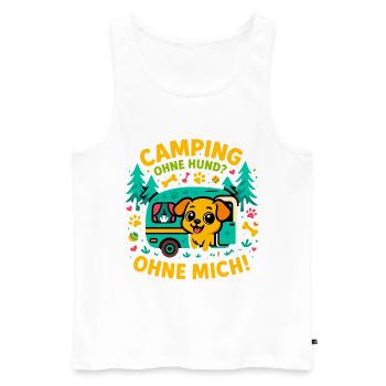Camping Dog Love Holiday, Gift Dog Camper - Men's Premium Organic Tank Top - white - Front - Michal (187cm)
