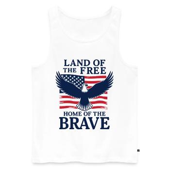 Terre de la Maison Libre des Braves USA Adler - Débardeur bio Premium Homme - blanc - Devant - Michal (187cm)