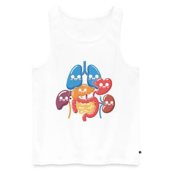 Lustige Verdauungsorgane Cartoon - Männer Premium Bio Tank Top - Weiß - Vorne - AI Model Male 178 light (178cm)