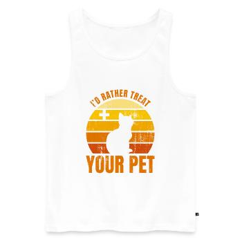 Vet Joke - Men's Premium Organic Tank Top - white - Front - AI Model Male 178 light (178cm)
