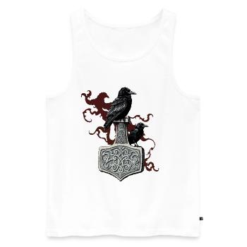Viking Viking Legend Sailor Odin Raven Fighter - Men's Premium Organic Tank Top - white - Front - Michal (187cm)