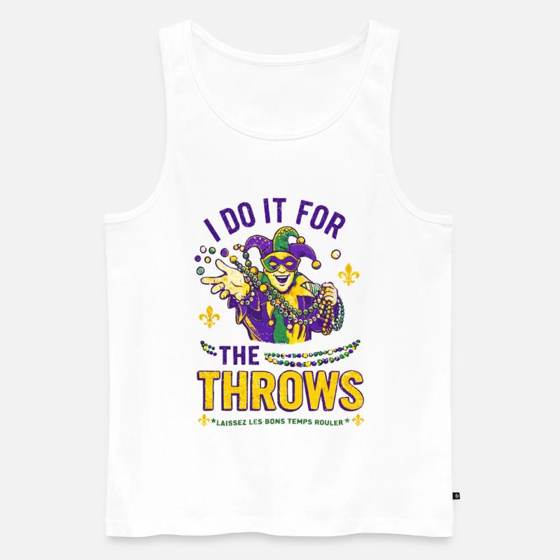 Mardi Gras Jester Beads - Männer Premium Bio Tank Top - Weiß