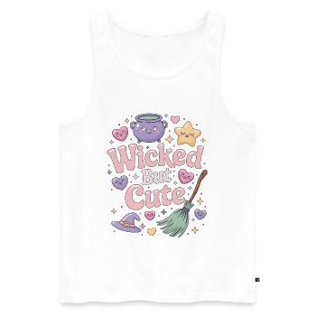 Witchcraft Wicked But Cute Loves Rune Symbols - Men's Premium Organic Tank Top - white - Front - AI Model Male 178 light (178cm)