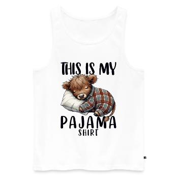Sleep Shirt, Highland Cow, Pajamas, Pajamas - Men's Premium Organic Tank Top - white - Front - Michal (187cm)
