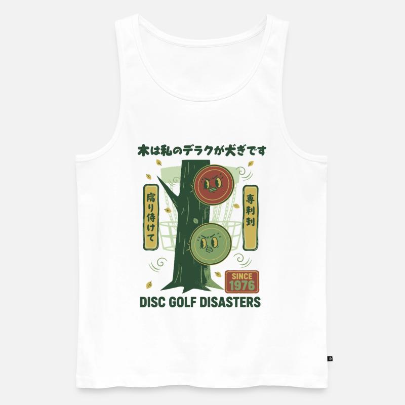 Disc-Golf-Katastrophen seit 1976 Lustiger Disc-Golfer - Männer Premium Bio Tank Top - Weiß