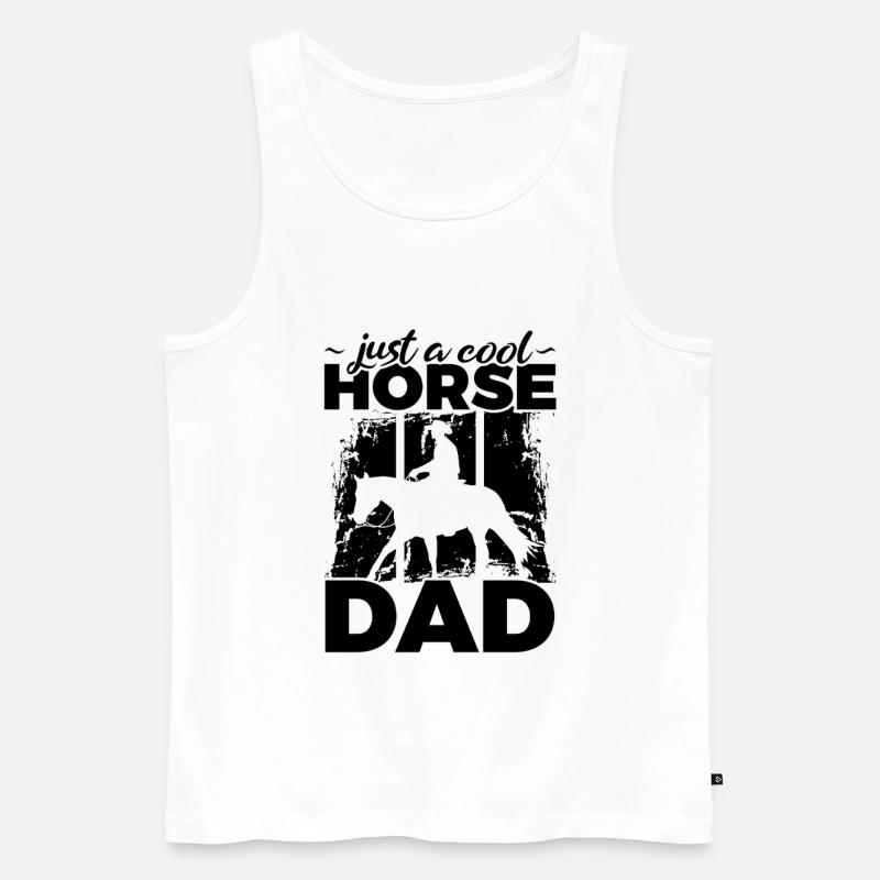 Pferde Vater - Männer Premium Bio Tank Top - Weiß