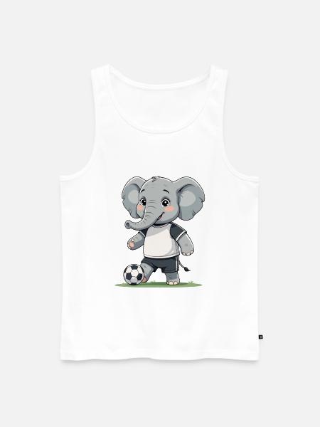 Elefant Fußballkicker - Männer Premium Bio Tank Top - Weiß