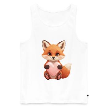 Cute fox with heart - Men's Premium Organic Tank Top - white - Front - AI Model Male 178 light (178cm)
