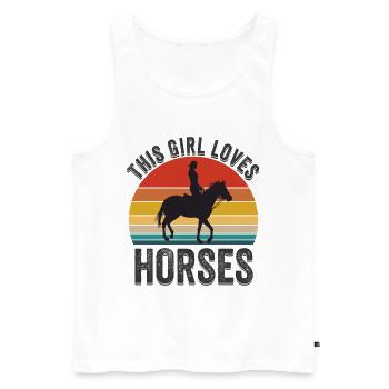Cette fille adore les chevaux - Débardeur bio Premium Homme - blanc - Devant - Michal (187cm)