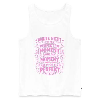 Don't wait – seize the moment - Men's Premium Organic Tank Top - white - Front - Michal (187cm)