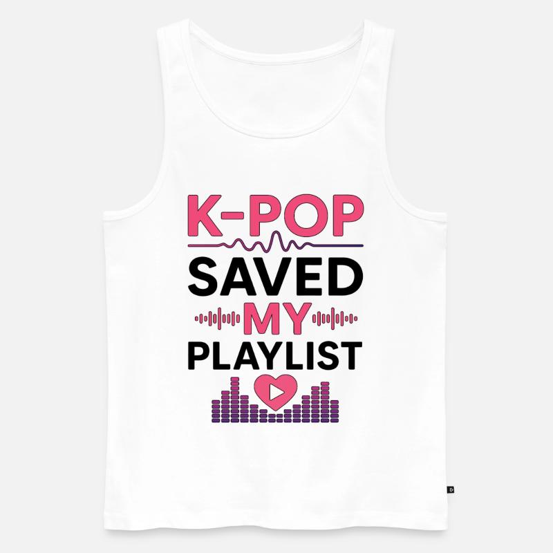 K-Pop Saved My Playlist - Männer Premium Bio Tank Top - Weiß