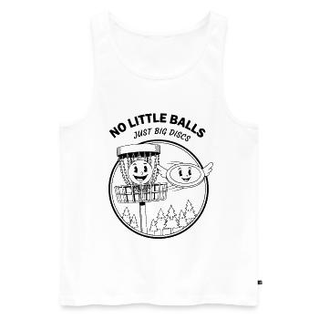 Pas de petites balles, juste de gros disques, drôle de disc golf - Débardeur bio Premium Homme - blanc - Devant - Michal (187cm)