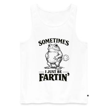 Grenouille, drôle, parfois je me fais juste pêtre - Débardeur bio Premium Homme - blanc - Devant - Michal (187cm)