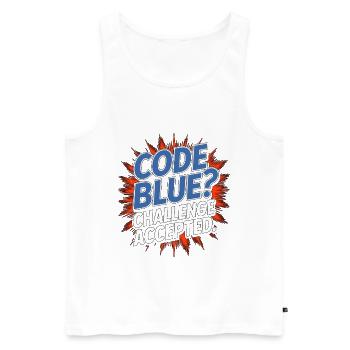 ICU Nurse Code Blue Challenge Trauma Response - Men's Premium Organic Tank Top - white - Front - AI Model Male 178 light (178cm)