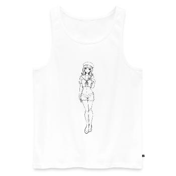 Pin-up Matrosin Marine Retro Look - Männer Premium Bio Tank Top - Weiß - Vorne - AI Model Male 178 light (178cm)