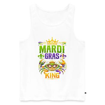 Mardi Gras König Maskenpracht - Männer Premium Bio Tank Top - Weiß - Vorne - Michal (187cm)