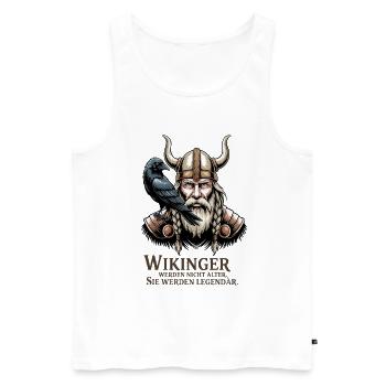 Légende viking viking marin Odin Raven Fighter - Débardeur bio Premium Homme - blanc - Devant - Michal (187cm)