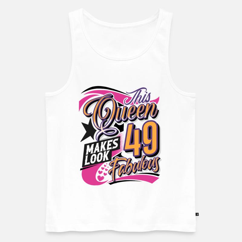 49. Geburtstag Queen - Männer Premium Bio Tank Top - Weiß