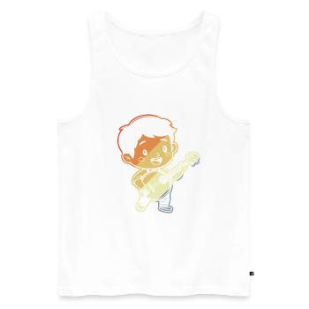 Little Banjoist Comic - Men's Premium Organic Tank Top - white - Front - Michal (187cm)