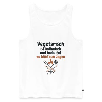 Grill BBQ Grillen Spruch - Männer Premium Bio Tank Top - Weiß - Vorne - Michal (187cm)