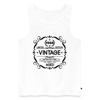 Vintage Limited Edition Born in 1966 Perfect Aged - Men's Premium Organic Tank Top - white - Front - Michal (187cm)