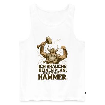 Viking Viking Legend Sailor Odin Raven Fighter - Men's Premium Organic Tank Top - white - Front - Michal (187cm)