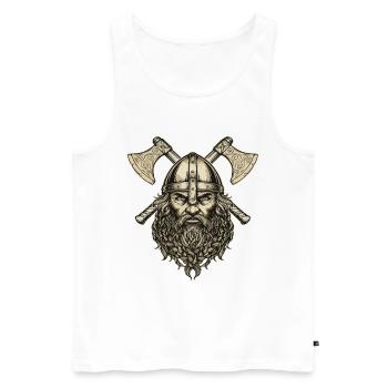 Légende viking viking marin Odin Raven Fighter - Débardeur bio Premium Homme - blanc - Devant - Michal (187cm)