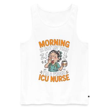ICU Nurse Morning Is Not My Time Rapid Response - Men's Premium Organic Tank Top - white - Front - AI Model Male 178 light (178cm)