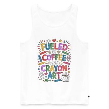 Infirmière pédiatrique alimentée par Coffee Infirmière diplômée - Débardeur bio Premium Homme - blanc - Devant - Michal (187cm)
