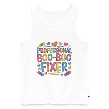 Pediatric Nurse Professional Boo-Boo Child Care - Men's Premium Organic Tank Top - white - Front - Michal (187cm)