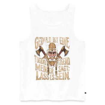 Viking Viking Legend Sailor Odin Raven Fighter - Men's Premium Organic Tank Top - white - Front - Michal (187cm)