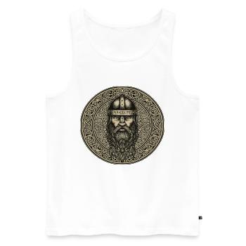 Légende viking viking marin Odin Raven Fighter - Débardeur bio Premium Homme - blanc - Devant - Michal (187cm)