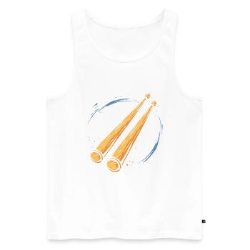Drumsticks Graphic - Men's Premium Organic Tank Top - white - Front - Michal (187cm)