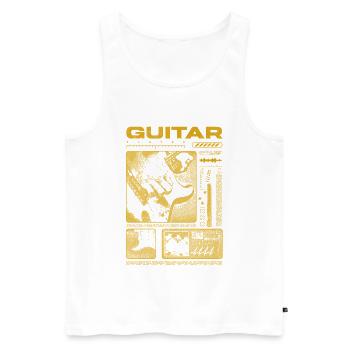 Guitariste Guitariste Rock Musicien streetwear - Débardeur bio Premium Homme - blanc - Devant - Michal (187cm)