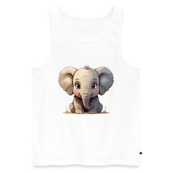 Cute baby elephant cartoon - Men's Premium Organic Tank Top - white - Front - AI Model Male 178 light (178cm)