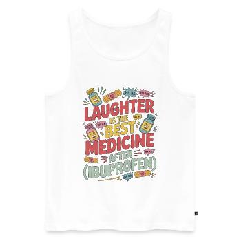 Pediatric Nurse Laughter Is The Best Child Care - Männer Premium Bio Tank Top - Weiß - Vorne - Michal (187cm)