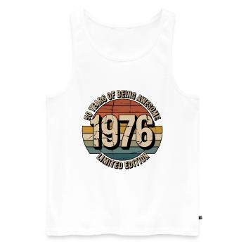 50 Geburtstag Vintage Shirt – 1976 Retro Geschenk - Männer Premium Bio Tank Top - Weiß - Vorne - Michal (187cm)