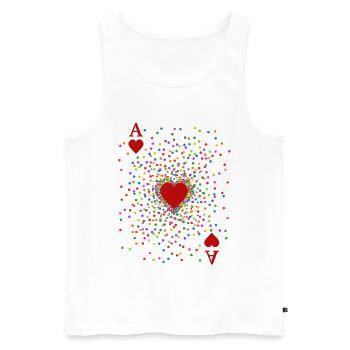 Costume de confettis Heart Ace | Déguisement de carnaval - Débardeur bio Premium Homme - blanc - Devant - Michal (187cm)