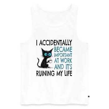 Colleague, Employee, Work, Stress, Work Stress - Men's Premium Organic Tank Top - white - Front - AI Model Male 178 light (178cm)