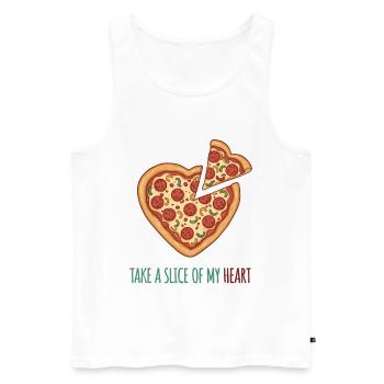 Take a Slice of my Heart – Pizza Herz Design - Men's Premium Organic Tank Top - white - Front - Michal (187cm)