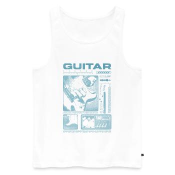 Guitariste Guitariste Rock Musicien streetwear - Débardeur bio Premium Homme - blanc - Devant - Michal (187cm)