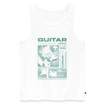 Guitariste Guitariste Rock Musicien streetwear - Débardeur bio Premium Homme - blanc - Devant - Michal (187cm)