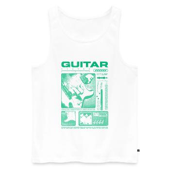 Guitariste Guitariste Rock Musicien streetwear - Débardeur bio Premium Homme - blanc - Devant - Michal (187cm)
