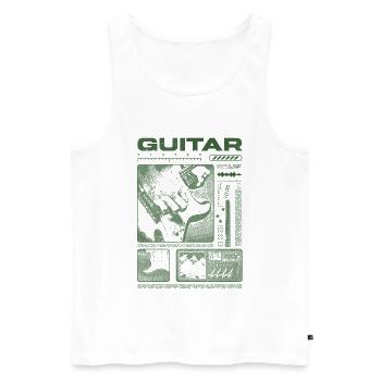 Guitariste Guitariste Rock Musicien streetwear - Débardeur bio Premium Homme - blanc - Devant - Michal (187cm)