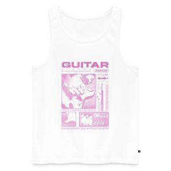 Guitariste Guitariste Rock Musicien streetwear - Débardeur bio Premium Homme - blanc - Devant - Michal (187cm)