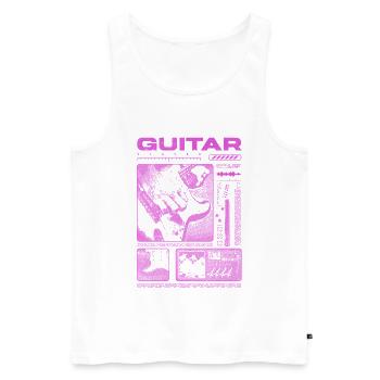 Guitariste Guitariste Rock Musicien streetwear - Débardeur bio Premium Homme - blanc - Devant - Michal (187cm)
