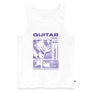 Guitariste Guitariste Rock Musicien streetwear - Débardeur bio Premium Homme - blanc - Devant - Michal (187cm)