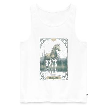 Créatures mythologiques de Bäckahäst - Débardeur bio Premium Homme - blanc - Devant - AI Model Male 178 light (178cm)